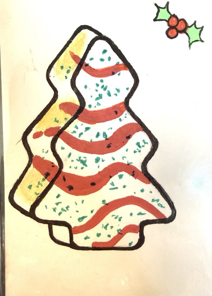 ACEO Art Card Christmas Snack Cake