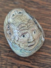 Hand Painted Rock Angels ~ Throne Angel ~ Religious Folk Art