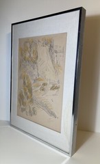WALL BATTERTON ABSTRACT MODERNIST VINTAGE LANDSCAPE ORIGINAL ART