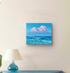 Seascape Ocean Painting Waves Landscape Blue Seaside Beach Nautical Original Art