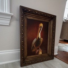 Framed Pelican Bird Painting Realism Wall Art