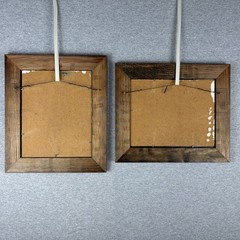 Pair Vtg Haitian MCM Sailboat Oil Paintings Signed Jack 8×10 Carved Wood Frames