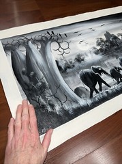 AUTHENTIC African Elephant Painting (NOT a Print or a Copy) African Art UNFRAMED