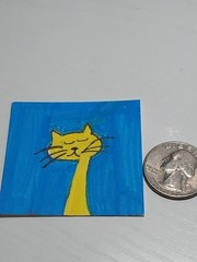 DOLLHOUSE Art MINIATURE 1:12 Scale WALL PICTURE CAT KITTEN 2 Inch Painting