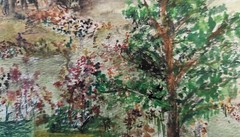 Framed Matted Signed Original Landscape Watercolor Painting 14″ x 11″