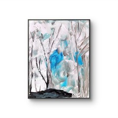 Abstract Landscape Colorful Modern Acrylic Painting On Canvas.
