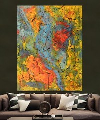 Pollock/Richter style￼ Professional Painting 81” X 62”(6ft 9in)Abstract Modern