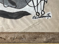 Important Watercolor On Paper , Emiliano Di Cavalcanti, Brazilian Signed, SAMBA