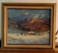 Gertrude Rust 1907-1996 Original Winter In Navajoland 1976 30×26