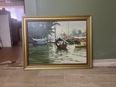 Original Oil Painting On Canvas Framed Realism 23″x30″ Handmade