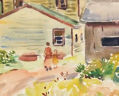 Watercolor on paper View Country Homestead by Egbert Cadmus American 1868-1939