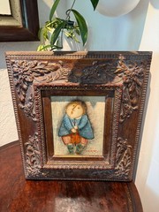 Original Painting by J. Roybal – Child with Violin – Folk Art Style – Framed