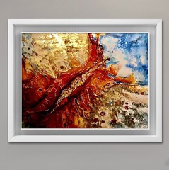 Abstract Butterfly Painting – Alcohol Ink & Watercolor Mixed Media on Yupo Paper