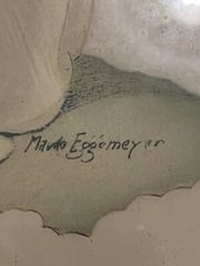 Maude Eggemeyer Water Color ~ Signed Colonial Courting Scene Framed RARE FIND🦄