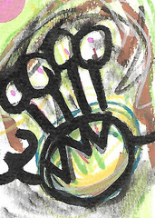 ACEO ATC CARD „bigolmoufer“ Original Abstract Painting 2.5×3.5