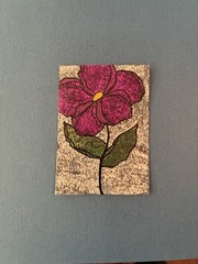 ACEO Original Acrylic Painting – 2.5 X 3.5in. ~ Purple Petals 2.