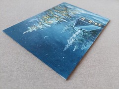 Snowy Winter oil painting. Christmas Masterpiece painting. Snowy Old Style Art