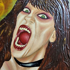 The Great Kat Original Portrait Painting 44×32 heavy metal guitarist guitar girl