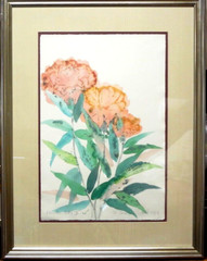 1989 MAUI HAWAII artist MARGARET BEDELL WATERCOLOR ARTWORK- FAMILLE VERTE III