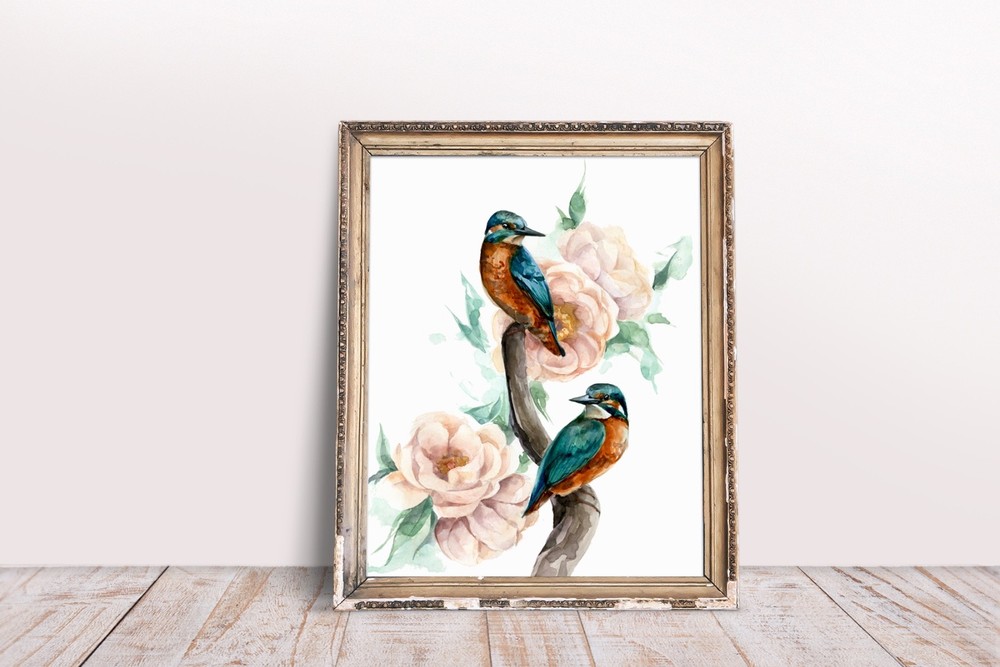 Original Bird Painting, Watercolour, Flowers, Bird Artwork, beautiful nature