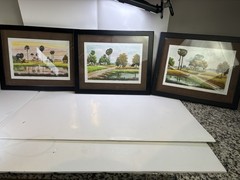 Lot Of 3 Original Watercolors from Vietnam? Framed SINGED KEO CHEA