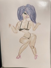 Lady’s Figure Model Painting Art Piece Hand Painted 8×11