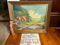 Hand Painted Signed Dated Oil, Painting on Board Impressionism Lovely Art