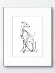 SAMATOWIC Original Abstract Dog 9×12 Paper Ink Sketch Signed Fine Art 28