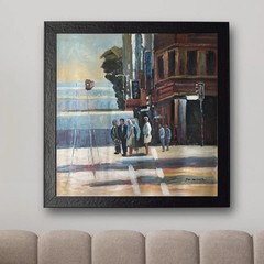 Signed 24×24 Oil Canvas Painting – San Francisco, Bay Area, Original Wall Art