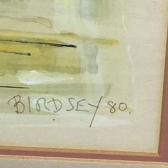 Alfred Birdsey Watercolor Abstract Art Painting Boston Public Garden Swan Boats