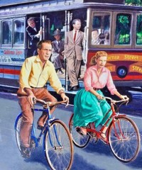 SAN FRANCISCO Bogart BaCall California Street Cable Car Bicycle Herb Caen Vancas