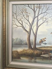 Original Mallard Duck Framed Oil Painting Landscape Hunting Waterfowl Signed