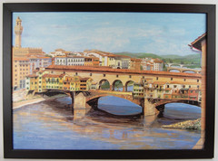 Framed Cerruti B Felugo Ponte Vecchio, Florence, Italy Textured Art Print 27X19