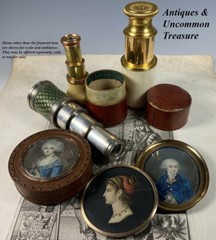Antique c1750-80 French Portrait Miniature of Gentleman, Powdered Wig, Louis XVI