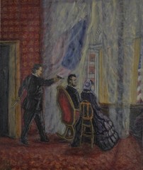 Lincoln Oil Painting 24 x 20 Original JG Artist “The Shot Heard Across America”