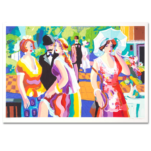 “ Strolling “ Serigraph on paper by Michael Kerman . S/N