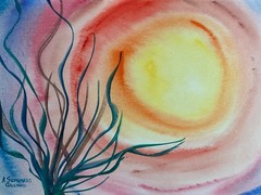 ALICE GUZMAN ORIGINAL WATERCOLOR PAINTING 11″ X 15″ NEW MEXICO ARTIST 1980’S