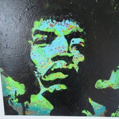 Original Acrylic Jimi Hendrix Portrait Painting on Canvas, 11″ x 14″ Signed 2012