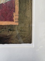 Henry Rayburn (Texas, 1944-2009) Original Mixed Media Collage Painting 7″×6½“
