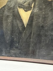 ANTIQUE PAINTING PORTRAIT MAN MEN 18TH TO 19TH CENTURY AMERICAN HEIRLOOM AS IS