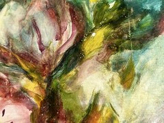 Oil On Masonite Flowers Painting Damaged Fine Art 18×25” Unsigned