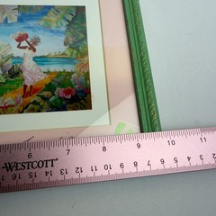 Framed Vintage Watercolor on Silk Tropical Art Signed Marjolein Scott Bahamas