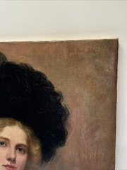 JEAN PAUL SELINGER PAINTING PRETTY WOMAN FEMALE MODEL LISTED FAMOUS ANTIQUE OIL