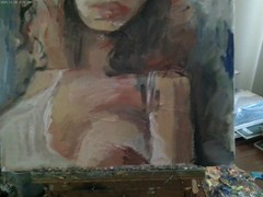 16″x20″ Boudoir Cubism Portrait Woman Oil Painting on Canvas Original Signed