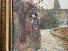 Roger JAMMES (1875-1918) Antique French Impressionism Oil Painting Portrait Lady
