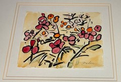Original IVY DELON- Colorado Contemporary Floral Watercolor Framed/Matted/Signed