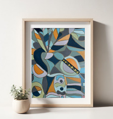 Painting Abstract Original Acrylic Modern Art 11×14 Matted Jimarieart