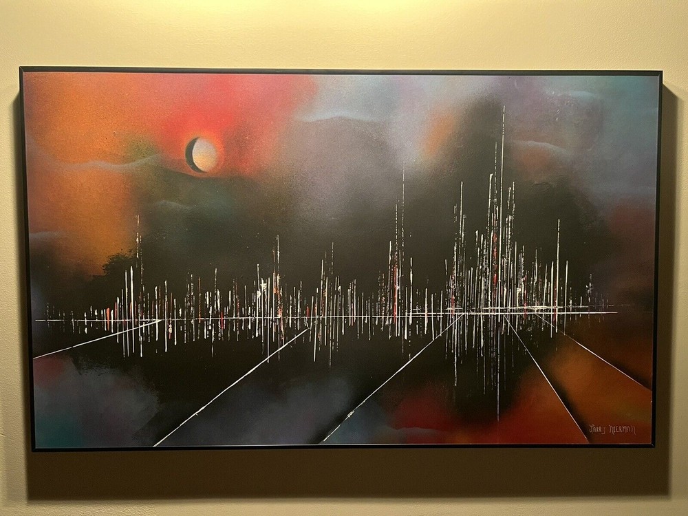 Leonardo Nierman Important Original Signed Abstract Prismatic City Painting
