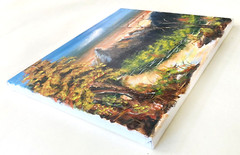 Mountain Landscape Impasto Painting 14×11″ Art Trees National Parks Nature Sky