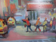 John Reilly Signed Oil Masonite „The Lion King“ Broadway NYC Taxi Painting Frame